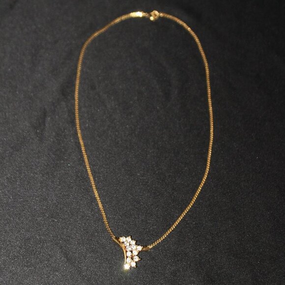 Fashion Gold tone and Rhinestone Necklace - Picture 4 of 6